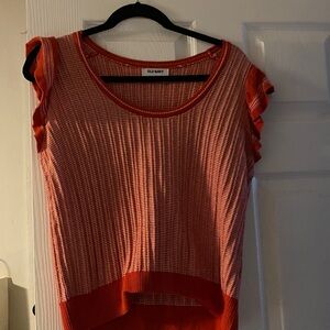 Old Navy Red and White Striped Knit Top